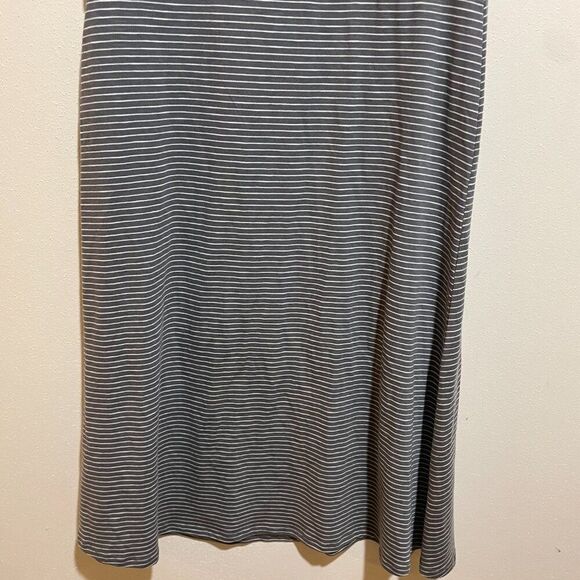 Toad&Co Size Small S Rosemarie Dress Gray White Stripe Short Sleeve - Picture 8 of 10